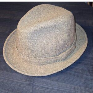 Vintage Gray Wool Felt Fedora Hat Unisex Large